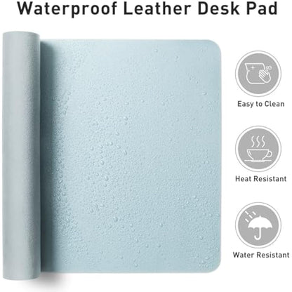 Aothia Desk Mat PU Leather Desk Pad/Mouse Pad,Anti-Slip Desk Protector,Waterproof Desk Cover for Office&Home(80cmx40cm,Baby Blue)
