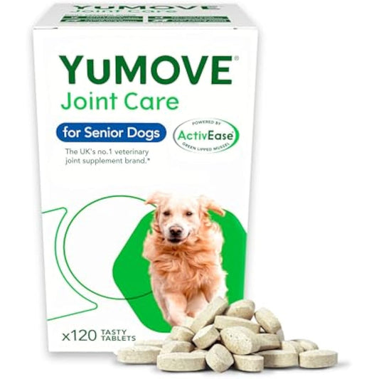 YuMOVE Senior Dog Joint Supplement, Higher Strength for Joint Care, Essential Hip & Joint Support for Older Dogs with Glucosamine, Chondroitin, Green Lipped Mussel, Aged 8+, 120 Tablets
