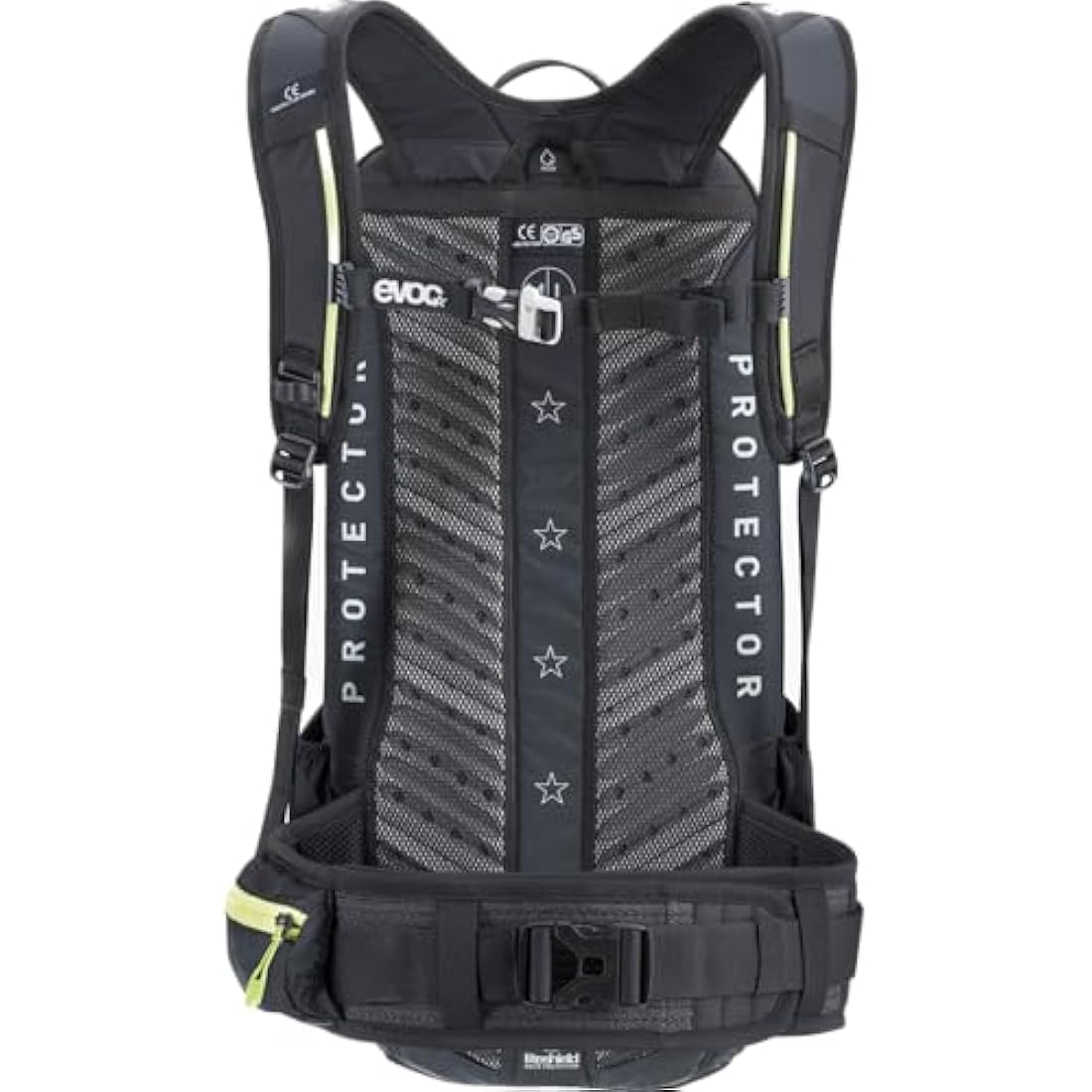 EVOC FR ENDURO BLACKLINE 16L Back Protector, Cycling backpack for Bike Tours & Trails (Size: S, LITESHIELD back protector TÜV/GS certified, ergonomic LITESHIELD SYSTEM AIR), Black