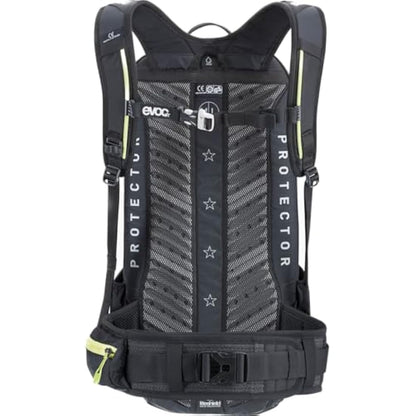 EVOC FR ENDURO BLACKLINE 16L Back Protector, Cycling backpack for Bike Tours & Trails (Size: S, LITESHIELD back protector TÜV/GS certified, ergonomic LITESHIELD SYSTEM AIR), Black