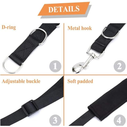 ASOCEA Dog Grooming Belly Strap Nylon Grooming Restraint Loop Noose Dog Grooming Extension Strap Adjustable Traction Leash with D-Rings for Small Medium Cats Dogs Grooming Bathing (Black)