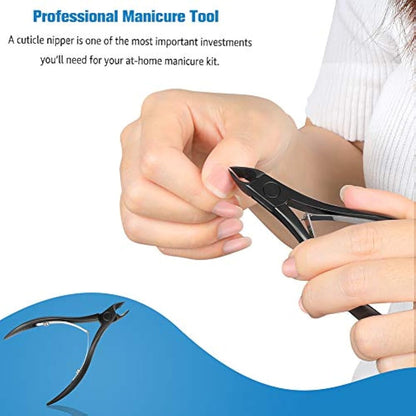 FERYES Cuticle Nippers, Cuticle Cutter and Remover with Cuticle Trimmer for Dead Skin - Professional Manicure Tools and Cuticle Clippers- Stainless Steel