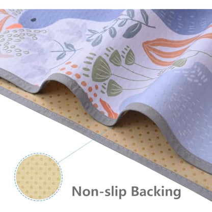 Splat Mat for Under High Chair/Arts/Crafts, Waterproof and Anti-Slip Splash Mat Floor Protector, Washable Highchair Floor Mat, 51 Inch Reusable Messy Mat and Baby Feeding Table Cloth (Duck)