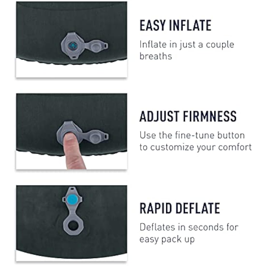 Sea to Summit - Aeros Ultralight Deluxe Pillow XL - Lightweight Inflatable Travel Pillow - Lock System - Ultra-Sil Zippered Pouch - For Camping & Bikepacking - 56 x 36 x 14cm - Sea Foam Green - 130g
