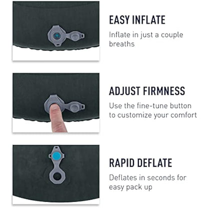 Sea to Summit - Aeros Ultralight Deluxe Pillow XL - Lightweight Inflatable Travel Pillow - Lock System - Ultra-Sil Zippered Pouch - For Camping & Bikepacking - 56 x 36 x 14cm - Sea Foam Green - 130g