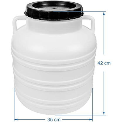 Browin 360130 Wide-Neck Barrel 30 L with Lid White 30 L