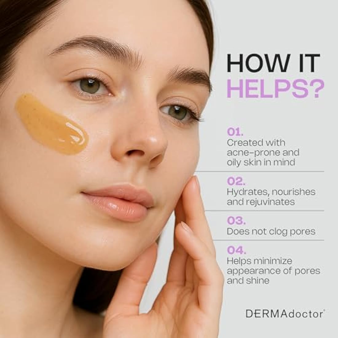 DERMAdoctor Picture Porefect Oil-Free Face Gel, Moisturizing, Soothing, Protecting and Supports Skin Healing with Rose Water, Zinc, Copper and Magnesium 50ml (20335-7)