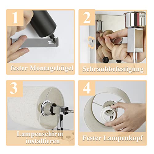 ZMH LED Wall Light Bedside Wall Lamp Reading Light Wall Lamp Flexible LED Reading Lamp Adjustable Reading Light White 2 Switches Modern Sconces E27