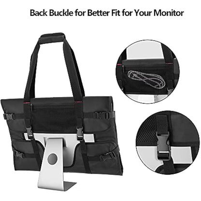 Trunab Monitor Carry Case Compatible with iMac 21.5" Desktop Computer/24’’ iMac /24’’ Monitors, Protective Monitor Dust Cover for iMac Screen and Accessories, Black - Patented Design