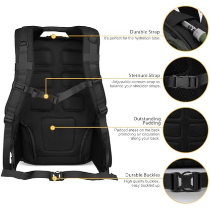Mardingtop 40L Military Tactical Backpack Practical Rucksack for Men with Molle System Outdoor Hiking Backpack Army Backpack for Hiking, Traveling, Mountaining
