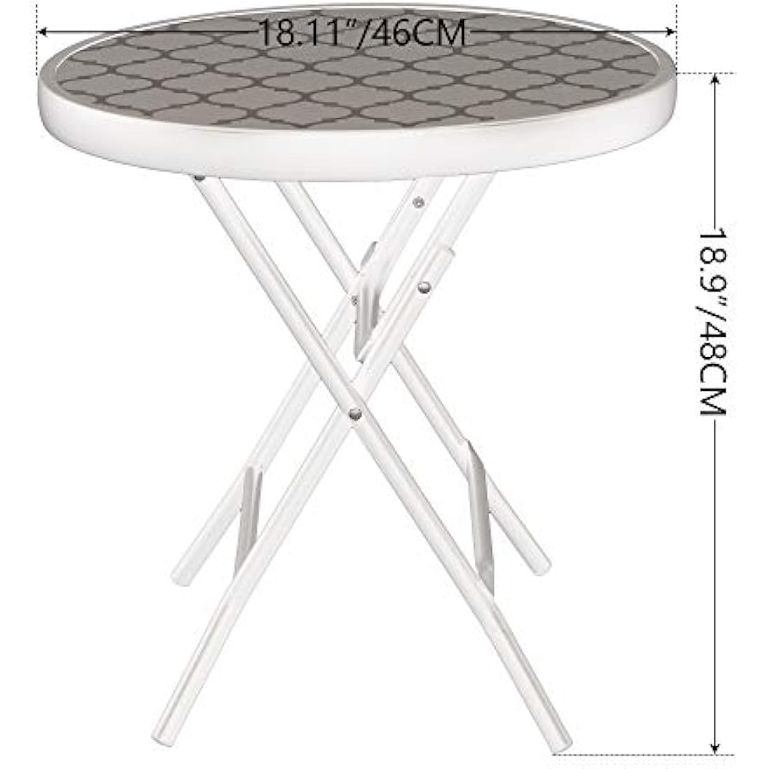 PHI VILLA Folding Side Table, Foldable Coffee Table, Outdoor Garden Table, Small Round Patio Table for Outdoor and Indoor-Blue
