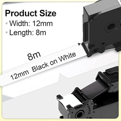 6X Upwinning Aze Label Tape 12mm Compatible with Brother P Touch Label Tape TZe-231 TZ 12mm 0.47 White Laminated Tape Cassette Replace for Brother P-Touch Label Printer 1000 H105 H107 E110 H200 D210
