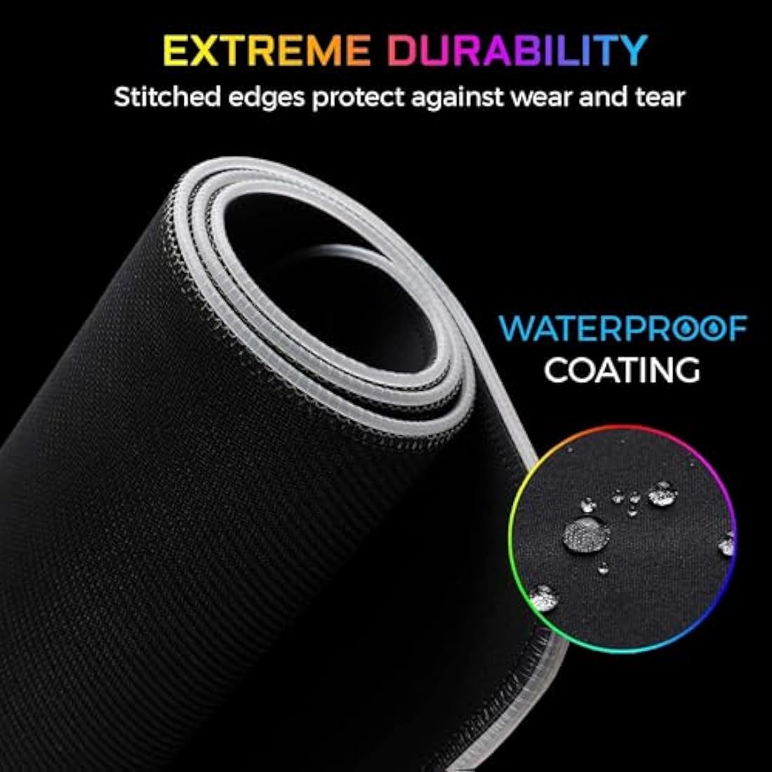 G-LAB Pad RUBIDIUM - RGB Gaming Mouse Pad - XXL Gaming Mouse Pad - LED Backlight - Water Resistant - High Precision Fabric - Non-Slip Rubber Base - 800x300x3mm - Black