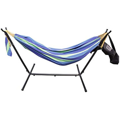 Ross James Garden Furniture, 100% Double Cotton Hammock with heavy Duty Metal Stand with over 200kg Weight Capacity (2020 Model) (Ultra Marine)