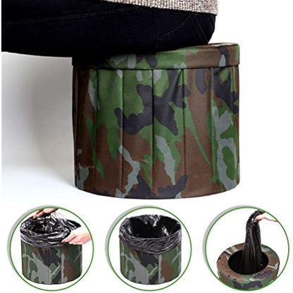 CENBEN Foldable Camping Toilet, Portable Toilet Outdoor Travel Potty, Folding Travel Toilet, Collapsible Toilet Bucket Camping Loo for Fishing, Hiking, Campervan, Caravan, Car, Festivals, Load 150kg