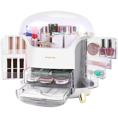 LZDMY Makeup Storage Organiser with Clear Lid, Skincare Organiser Drawers Beauty Holder Cosmetic Organisers for Bathroom, DressingTable Organisers Dustproof Waterproof