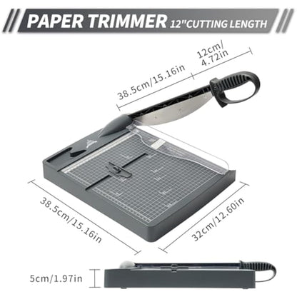 JIELISI Heavy Duty Guillotine Paper Trimmer Cutting Performance up to 30 Sheets,12 Inch Cut Length A4 Manual Paper Cutter Scrapbooking Tool with Safety Guard and Blade Lock