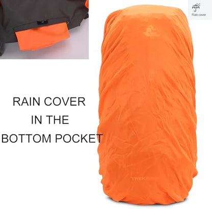 Bseash 60L Waterproof Lightweight Hiking Backpack with Rain Cover,Outdoor Sport Travel Daypack for Climbing Camping Touring