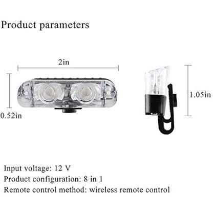 yifengshun 8 in 1 LED Emergency Strobe Lights for Trucks Vehicles Warning Flashing Guide Grille Flash DRL Police Car Motorcycle DC12V Wireless Remote Control (Blue & Red)