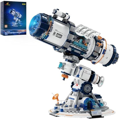 JMBricklayer Space Telescope Building Sets with Lights, Planet Station Building Toys for Adults, 70009 Science Space Exploration Telescope Hobby Model Gift for Teens Kids 8+ (995PCS)