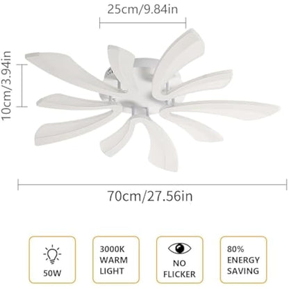 Comely LED Ceiling Light Modern, 50W 5025LM LED Ceiling Lights, Acrylic Lighting Fixture for Living Room Bedroom, 3000K Warm Light, White, 70cm