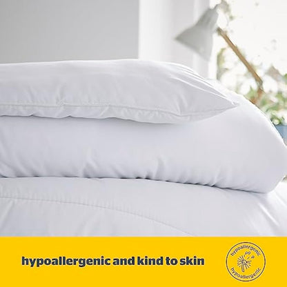 Silentnight Cooler Summer King Size Duvet 4.5 Tog – Lightweight Hypoallergenic and Machine Washable Summer Duvet Quilt – King Size (Package may vary), White