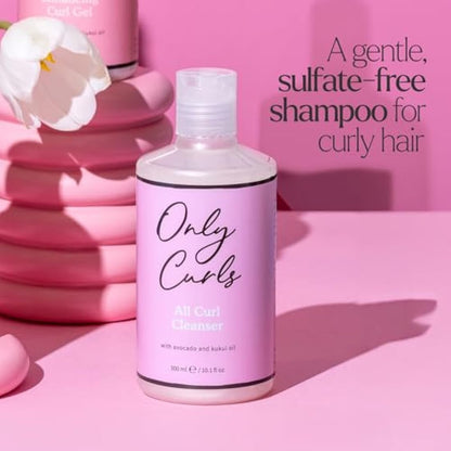 Only Curls Cleansing Bundle, 300ml x2, Curly Hair Shampoo and Conditioner, Sulphate-free, Nourishing, Gentle & Detangling, Hydrated & Frizz-Free, Vegan & Cruelty Free, For All Curly Hair Types