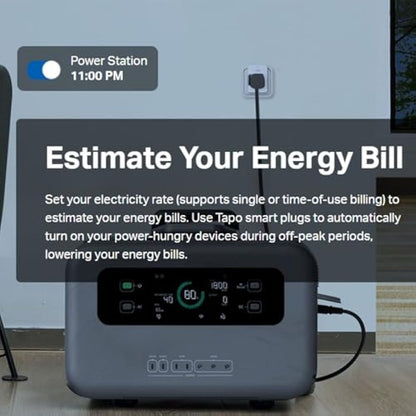 Tapo Mini Wi-Fi Smart Plug, Matter Certified Energy Monitoring, Voice Remote Control, Works with Alexa, Schedule & Timer, Simulated Home Presence, Alexa Plug (Tapo P110MA)