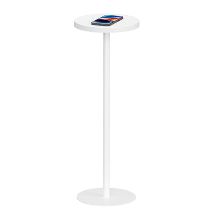 TUTOTAK Tall Round Side Table, Small End Table, Drink Table, Pedestal Side Table, livingroom, White TB01BW065EU
