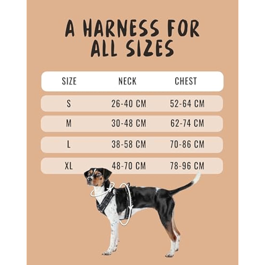 Rudelkönig dog harness Paola - Reflective Chest Harness with Handle - Adjustable large no pull harness for dogs - For very large dogs