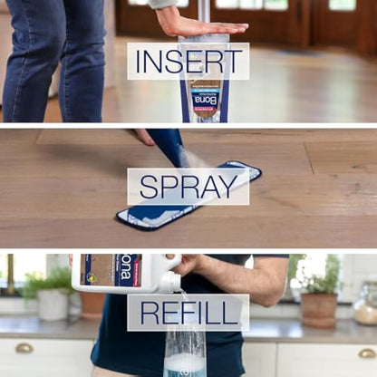 Bona Premium Spray Mop Cartridge, Wood Floor Cleaner, for Varnished or Hard Waxed Wood Floors, 850ml