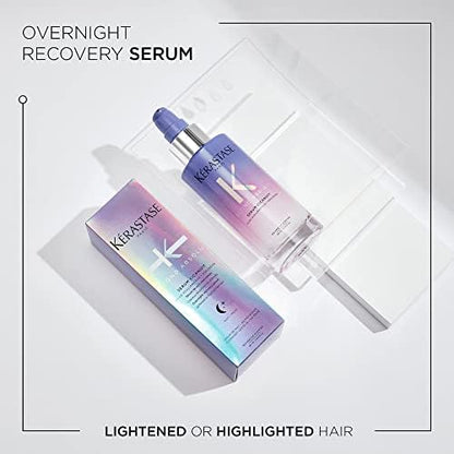 Kérastase Blond Absolu, Conditioning Leave-In Hair Serum, Overnight Treatment, For Lightened or Highlighted Hair, With Hyaluronic Acid & Edelweiss Flower, Sérum Cicanuit, 90ml