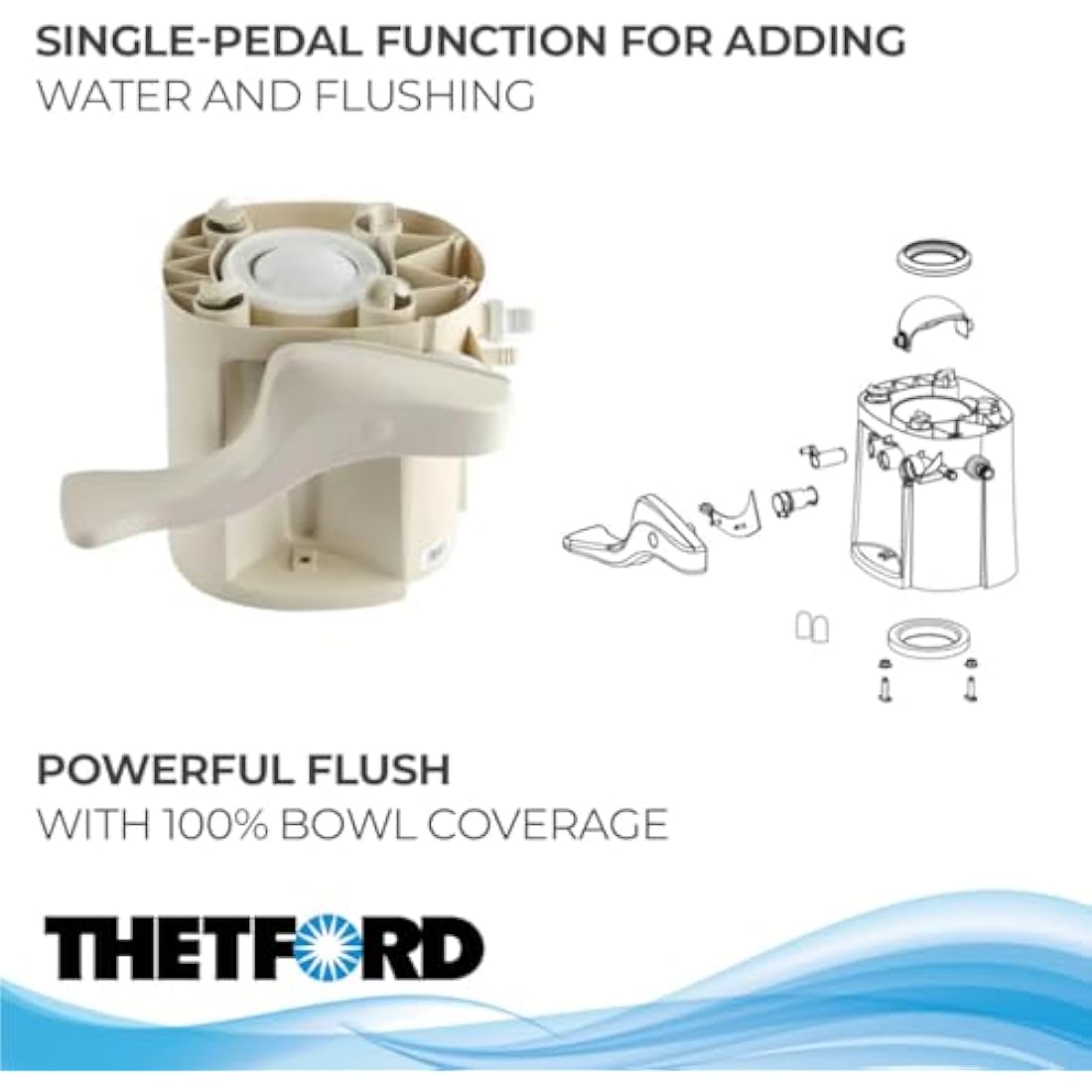 Thetford 42138 STYLE 2 TOILET BASE ONLY (Cover is not included)