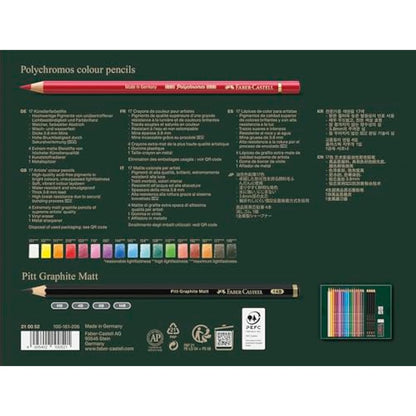 Faber-Castell Art & Graphic Polychromos Colour Pencil, Gift Set, Mixed Media Multicoloured, Polychromos Gift Set, For Art, Craft, Drawing, Sketching, Home, School, University, Colouring