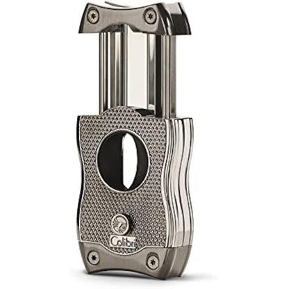 Colibri SV-Cut Cigar Cutter| Black/Chrome/Gunmetal/Rose Gold |Spring Loaded Release | Deep 7mm V Cut and up-to 3mm Straight Cut | Up-to 68 Ring Gauge Cigars | Ergonomic Design (Gunmetal)