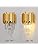 AHXIAOZN Gold Crystal Wall Lights, 3 Tiers Crystal Wall Sconces Lights, E14 Crystal Wall Sconce Light for Bedroom Living Room Kitchen Hallway Stairs Restaurant Hotel Lighting