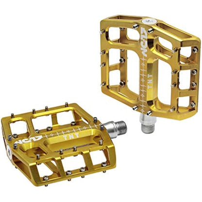 NC-17 Sudpin IV XL TNT Aluminium Platform Pedals/Mountain Bike Pedal/BMX Pedal/Flat Height 17.7 mm/Fail Safe System/Precision Bearing + Cr-Mo Axle/Includes Spare Pins