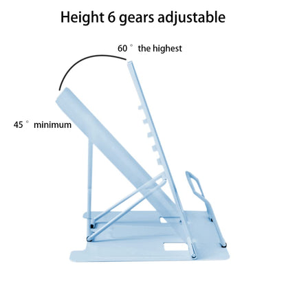Book Stand, Multifunctional Metal Book Holder for Reading (Blue)