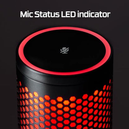 HyperX Quadcast 2 USB Microphone for Gaming, Streaming and Podcasting | On-Board Controls | LED Lighting | Quick Release Shock Mount | Built-in Arm/Stand Mount | PC, Mac, PS5, PS4 | USB-C | Black