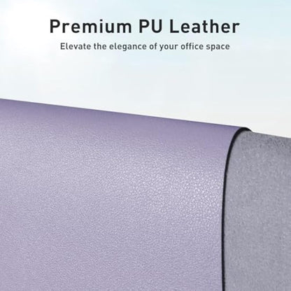 Leather Desk Pad Protector,Mouse Pad,Office Desk Mat, Non-Slip PU Leather Desk Blotter,Laptop Desk Pad,Waterproof Desk Writing Pad for Office and Home (80cmx40cm, Lavender)