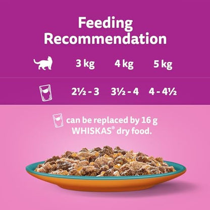 whiskas 1 plus Adult Tasty Duo in Jelly 84 Pouches, Adult Wet Cat Food, Surf and Turf, Megapack (84 x 85 g)
