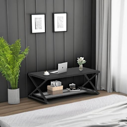 LVB Coffee Table for Living Room Coffee Tables With Storage 120cm Black Oak