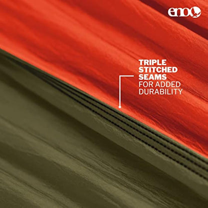 ENO, Eagles Nest Outfitters SingleNest Lightweight Camping Hammock, Orange/Olive