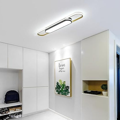 Oninio Modern Ceiling Light 110cm LED Linear Ceiling Lamp 48W Dimmable Ceiling Light with Remote Control for Kitchen Dining Room Cloakroom Hallway
