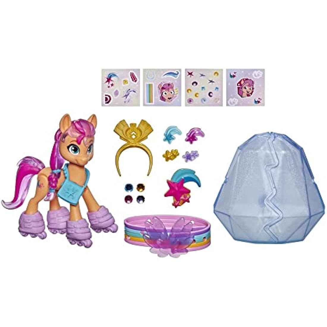 My Little Pony: A New Generation Crystal Adventure Sunny Starscout 7.5cm Orange Pony with Surprise Accessories Bracelet
