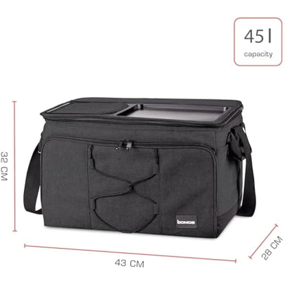 bomoe Insulated Folding Cooler Bag 45L – Outdoor Cool Box with 16h Cooling Function with Shoulder Straps, Waterproof Thermal Picnic Bag with Storage Space – Anthracite IceBreezer KT43