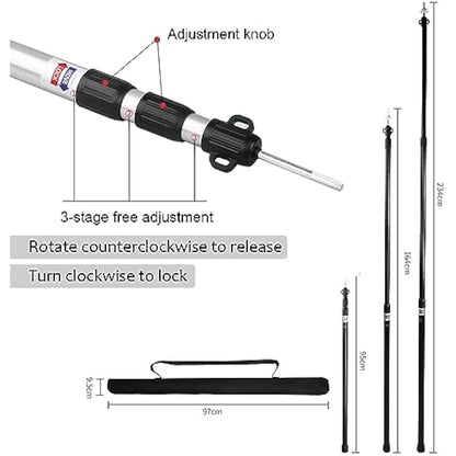 Tiandirenhe Telescopic Pole for Tents, Awning Poles, Telescopic Tent Poles, Aluminium Canopy Support, Telescopic 95-234 cm, Camping Tent Pole, Camping Poles for Tarpaulins, Awning Canopy, Porch