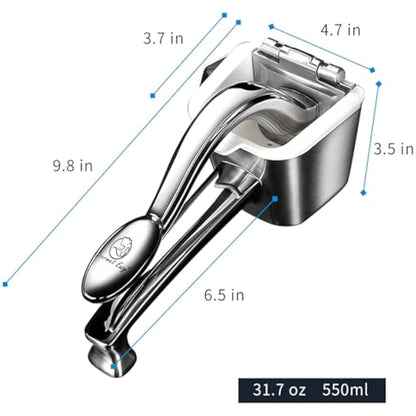 Stainless Steel Lemon Squeezer, Heavy-Duty Orange Juicer, Durable Hand Press Citrus Juicer, Portable Lime Squeezer, Rust-Free, Easy to Clean, Ideal for Kitchen & Bar, 5-Year Warranty
