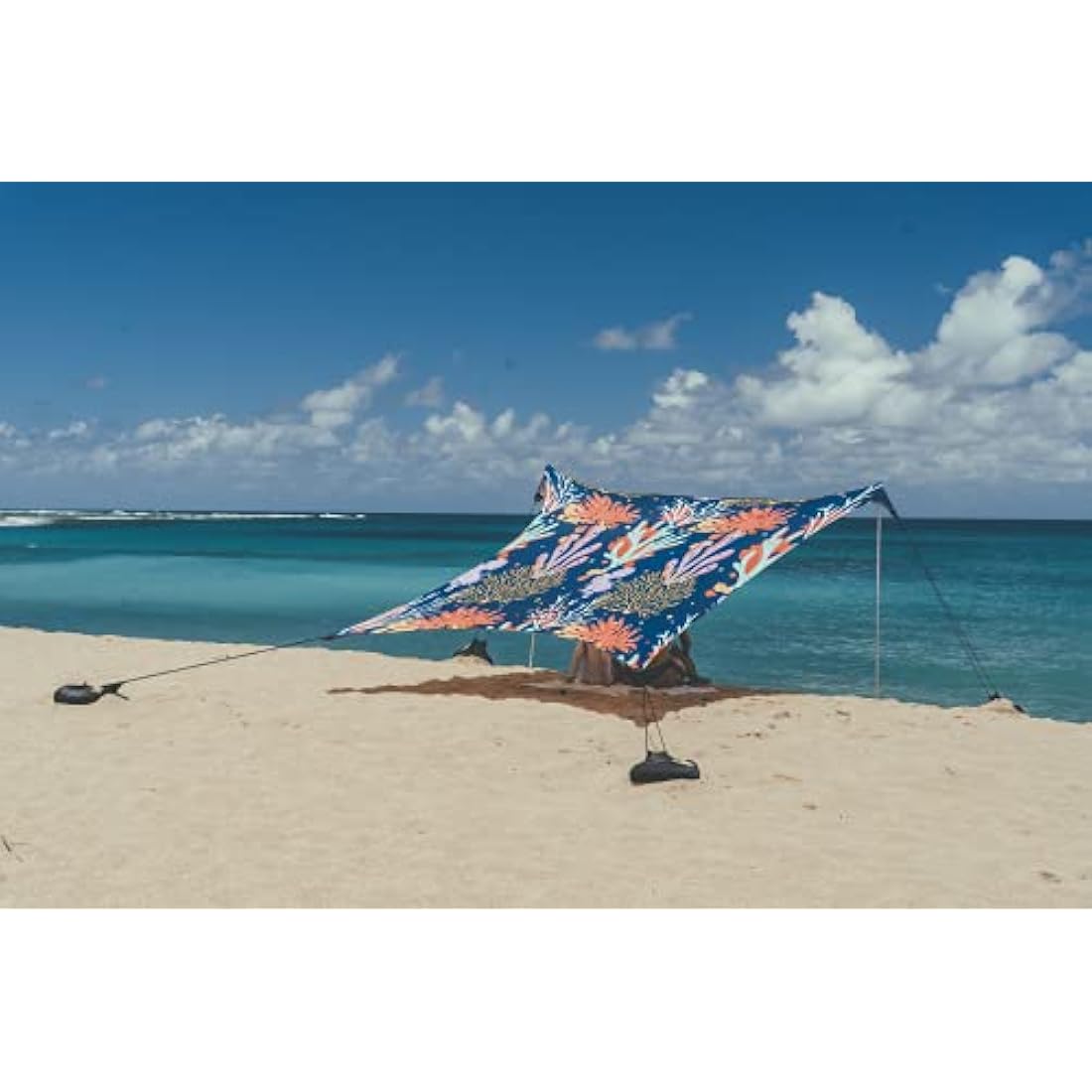 Neso Tents Beach Tent with Sand Anchor, Portable Canopy SunShade - 2.1m x 2.1m - Patented Reinforced Corners (Save the Reef)