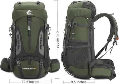 Bseash 60L Waterproof Lightweight Hiking Backpack with Rain Cover,Outdoor Sport Travel Daypack for Climbing Camping Touring